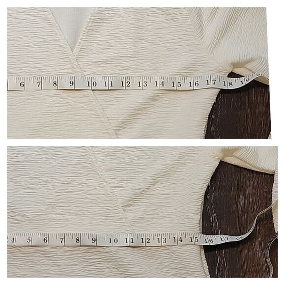 Ann Taylor Factory Off-White Faux Wrap VNeck Blouse - Picture 5 of 16